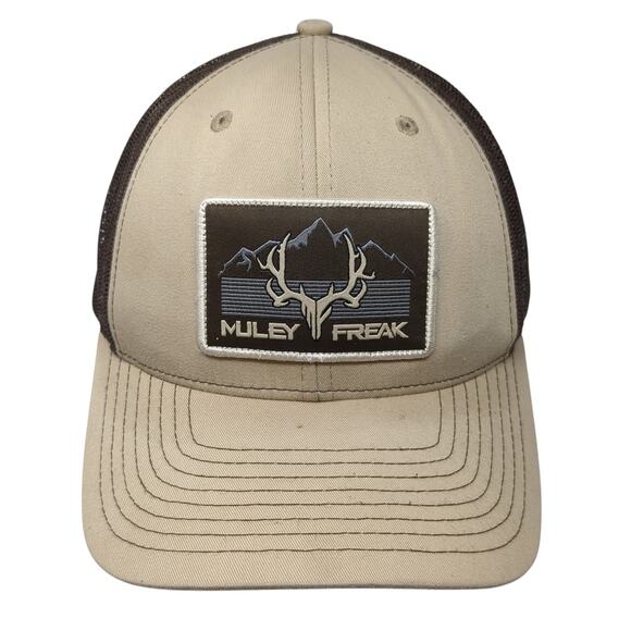 Muley Freak Snapback Trucker Hat Brown One Size Adjustable Mesh Back Embroidered - Picture 1 of 10